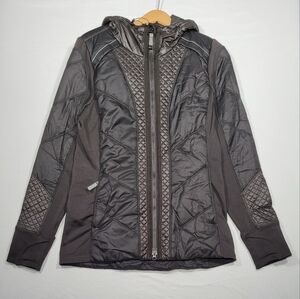 Athleta Black Quilted Utility Jacket